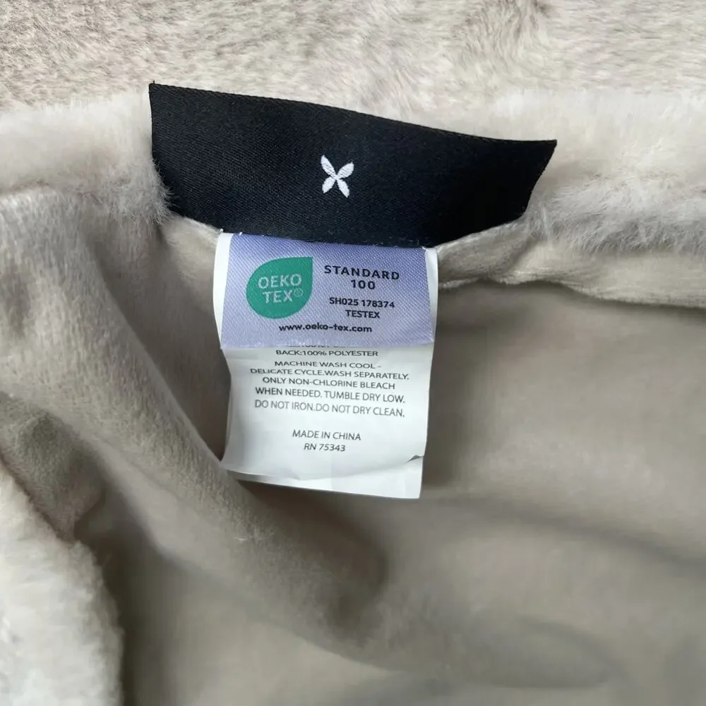 Faux Fur Throw Blanket 75x50 Ultra Soft Plush Warm Reversible Luxury Oeko Tex